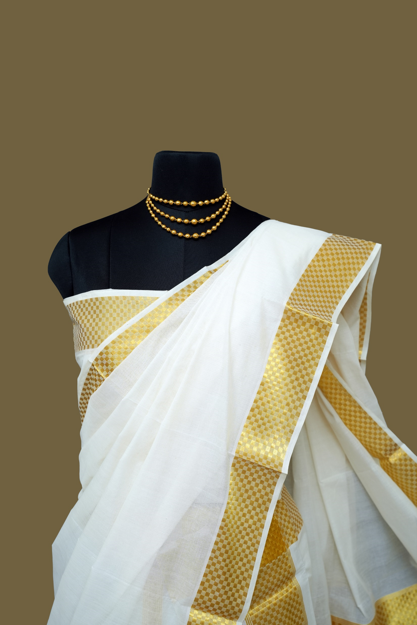 Erthnik™ Premium Handloom Set Mundu – Paa Neythu Kasavu Border (2.80 M)